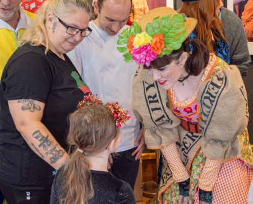 Children enjoy meeting the panto cast