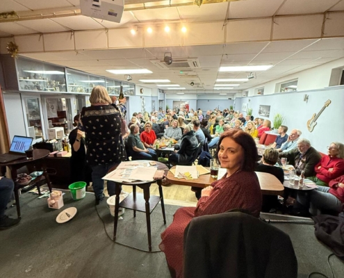 Quiz-host's view of packed out room of quiz teams