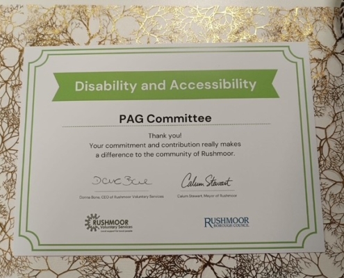 Certificate of recognition from Rushmoor